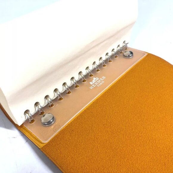 HERMES Roll Note Caillou Notepad stationery notebook Leather yellow - Picture 8 of 11